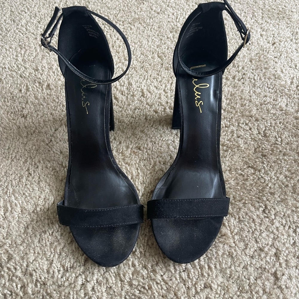 Lulus Taylor Black Velvet Heels